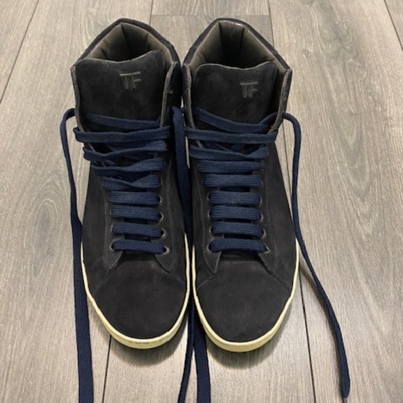 Tom Ford Other - Tom Ford Russel Navy Blue Suede High Top Sneakers Size 11